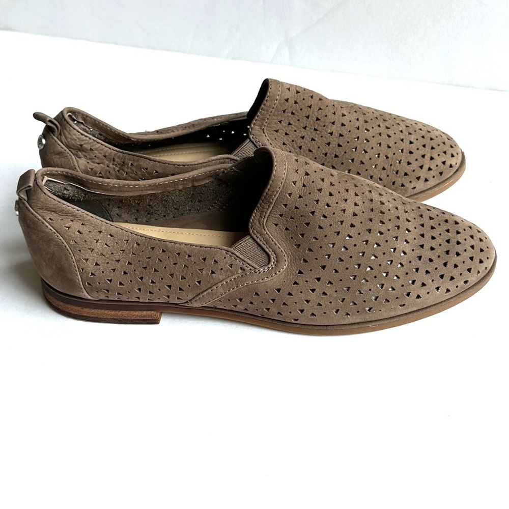 Nurture Brown/Tan Perforated Leather Cushion Arch Support Casual Loafers Sz 10